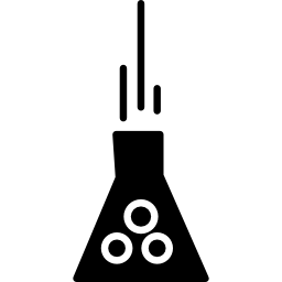chemieexperiment mit chemischer reaktion mit blasen icon
