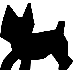 puppy, zwarte kleine hondenvorm icoon