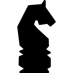paard van schaakspel zwarte vorm van zijaanzicht icoon