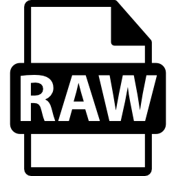 símbolo de formato de archivo sin procesar icono