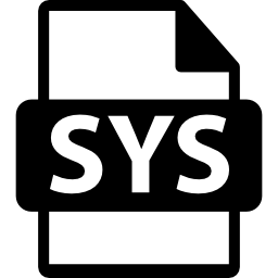 símbolo de formato de archivo sys icono