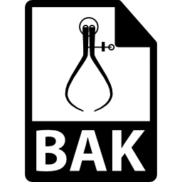 símbolo de formato de archivo bak icono