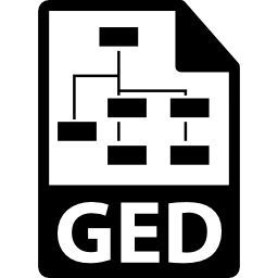 símbolo de formato de archivo ged icono