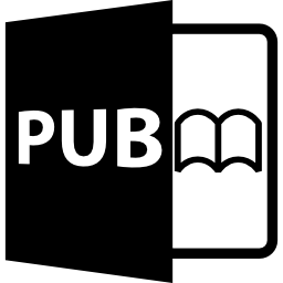 símbolo de formato de archivo pub icono