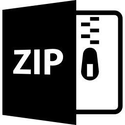 simbolo dell'interfaccia del formato di file compresso zip icona