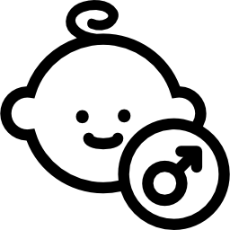 Baby male face icon