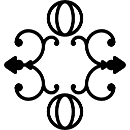 disegno floreale con due sfere e turbinii icona