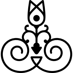diseño floral con espirales y simetría. icono