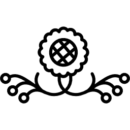 floral symmetrisch ontwerp met een bloem icoon