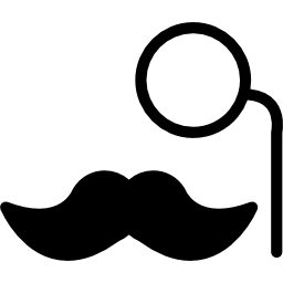 Mustache with eye lens icon