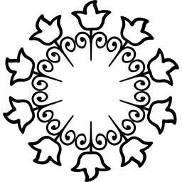 Floral circular design icon