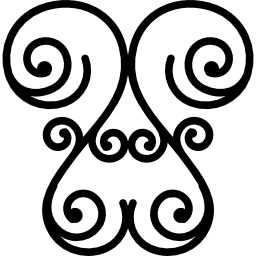 Floral spirals symmetric design icon