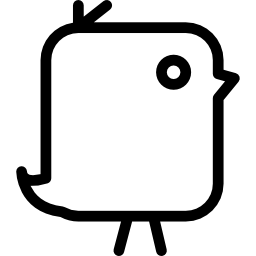 Bird of cute rounded rectangular shape icon