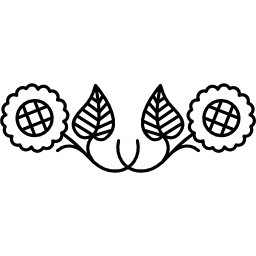 flores pareja diseño floral simétrico icono