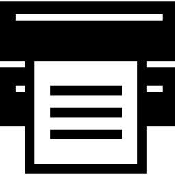 Printer with a text sheet in it icon