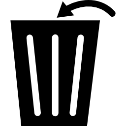 papelera de reciclaje con una pequeña flecha icono
