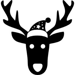 cabeza frontal de reno navideño icono
