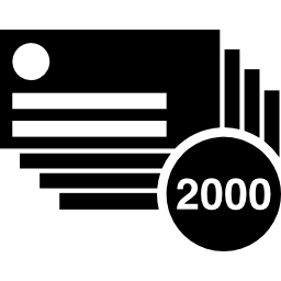 pila de tarjetas de visita de 2000 artículos de papelería para marketing icono