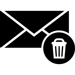envelop met een prullenbaksymbool icoon