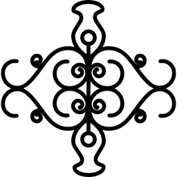 diseño ornamental floral con formas simétricas en simetría icono