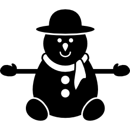 Snowman in black version icon
