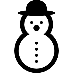 Snowman of rounded shape with rounded hat icon