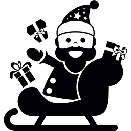 weihnachtsmann auf seinem schlitten icon