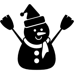 sneeuwpop in het zwart icoon