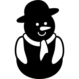 Snowman with hat and scarf icon