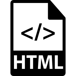 archivo html con símbolo de código icono