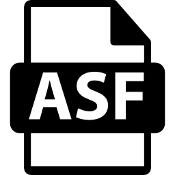 símbolo de formato de archivo asf icono