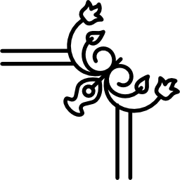 desenho de borda de flores Ícone