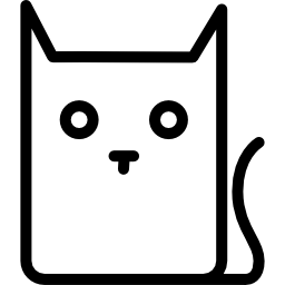Pussy cat cartoon outline variant icon