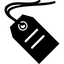 etiqueta de etiqueta con detalles blancos y cuerda icono