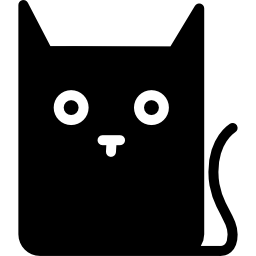 Cat in black silhouette icon