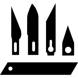 Calligraphy pen tips and blades icon