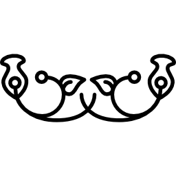 blumenglockendesign mit blättern und locken icon