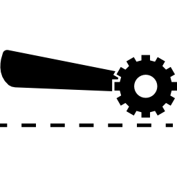 Paper roller with broken lines icon