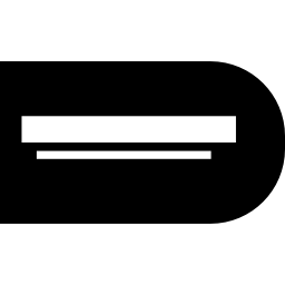 zylinderform silhouette mit dünnen rechtecken icon