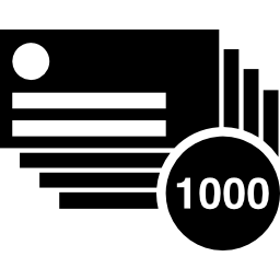 Business card 1000 pieces icon