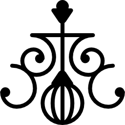 Lamp design with curls icon