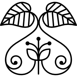 곱슬 디자인으로 잎 icon