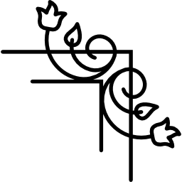 꽃 덩굴과 잎 오른쪽 테두리 icon