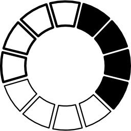 rueda de color en blanco y negro icono