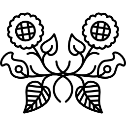 Floral symmetrical design for ornamentation icon