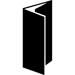 brochure met zwart ontwerp in drie vouwen icoon