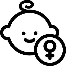 Female baby face icon