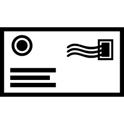 umschlagfront mit briefmarken icon