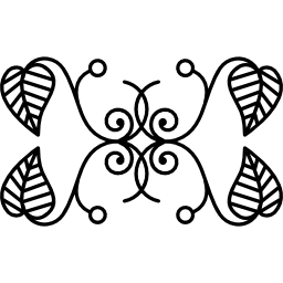 disegno floreale di simmetria di rami sottili con foglie icona