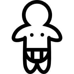 Baby wearing diaper only outline icon
